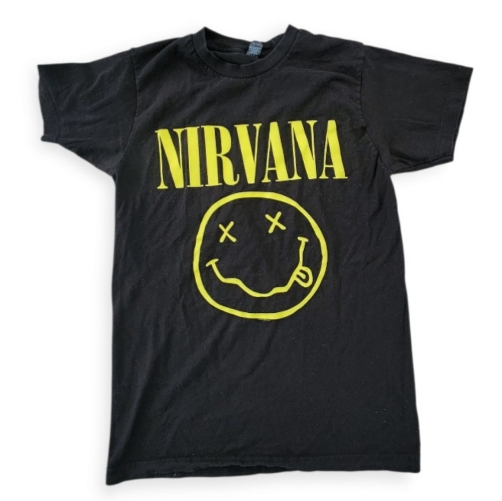 Nirvana graphic black with Yellow Logo